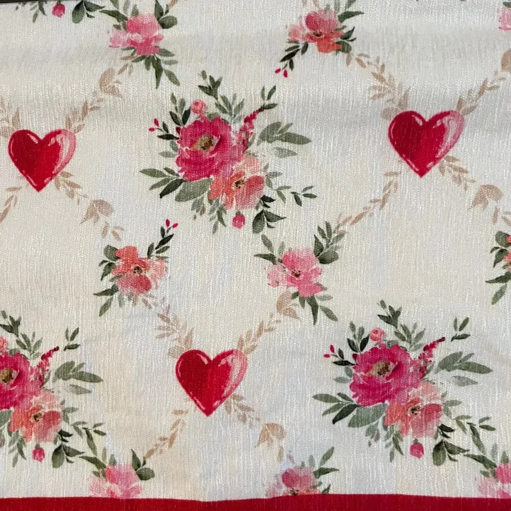 Nicole Miller Valentines Day Heart Placemats 13x19 Pink & Red Floral Set 4 New